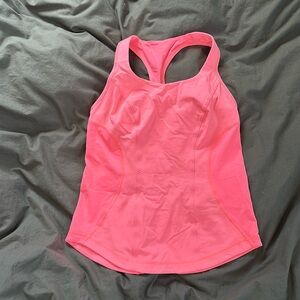 Built in bra tank in pop coral